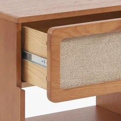 Mesa de Cabeceira de Duas Gavetas com Linho