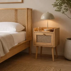 Mesa de Cabeceira Rattan 40x30x55 cm