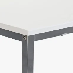 Mesa de Centro Branco (2 Peças) com Estrutura Metálica | 110x48x45 cm