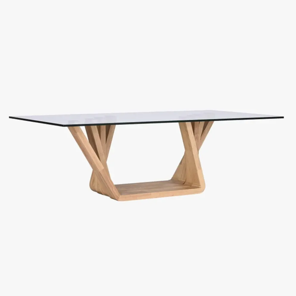 Mesa de Centro Vidro & Nogueira | 130×70×42 cm