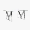 Mesa de Jantar em Vidro com Estrutura Cromada | 180X90X75