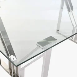 Mesa de Jantar em Vidro com Estrutura Cromada | 180X90X75