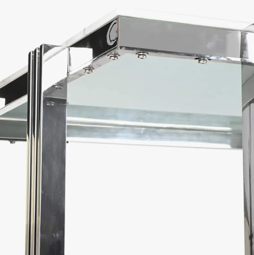 Mesa de Jantar Tampo Efeito Mármore e Base Metálica Prateada | 180x90x76 cm