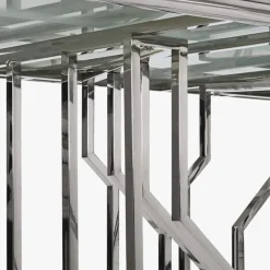 Mesa de Jantar Tampo Efeito Mármore e Estrutura Metálica | 180x90x75 cm