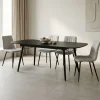 Mesa de Refeição Extensível Preta