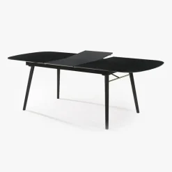 Mesa de Refeição Extensível Preta