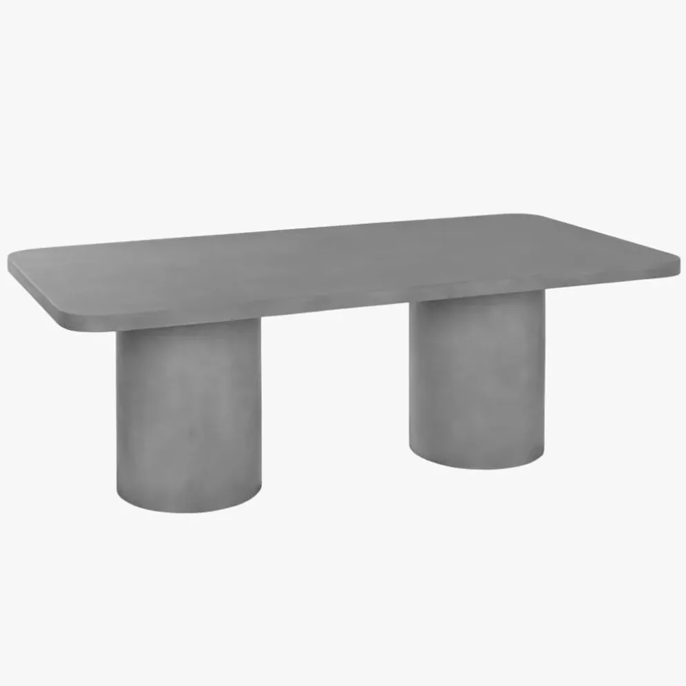 Mesa de Refeição Retangular Efeito Cimento