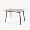 Mesa Freixo Natural e Preta 120x75x75 cm