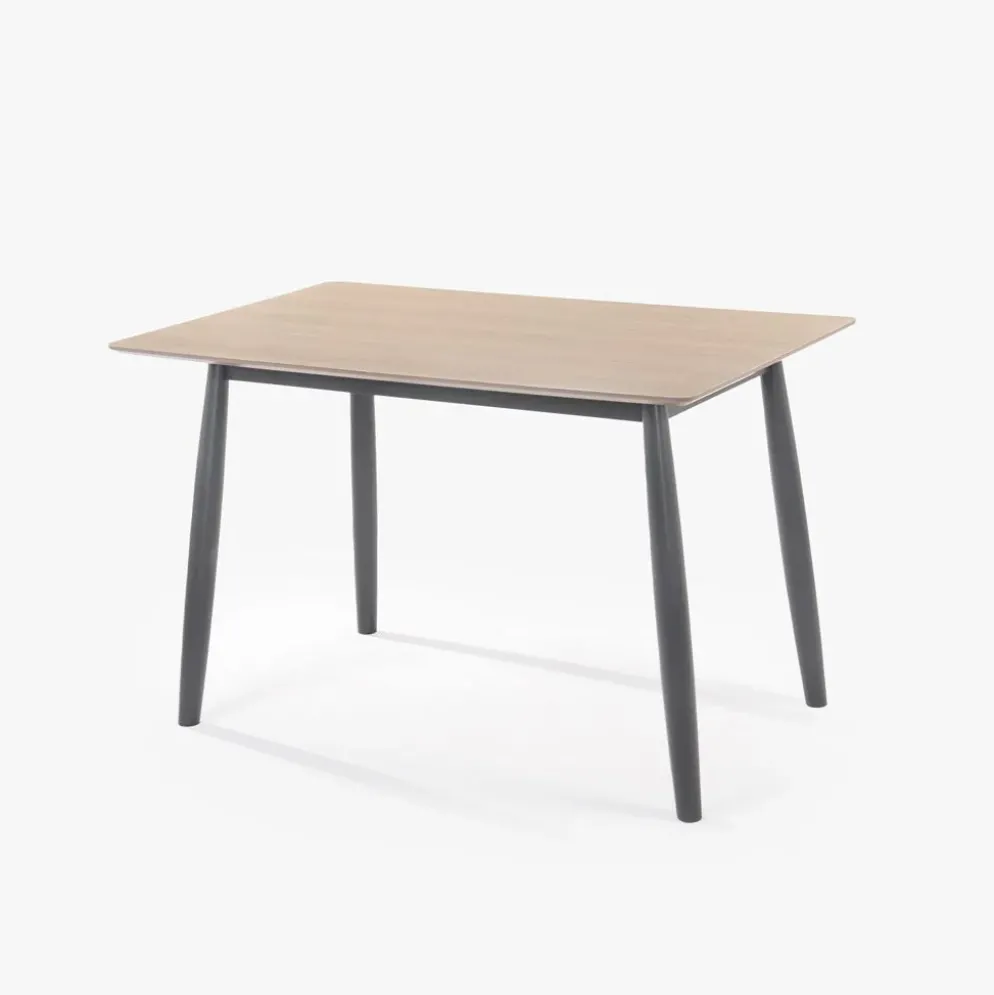 Mesa Freixo Natural e Preta 120x75x75 cm