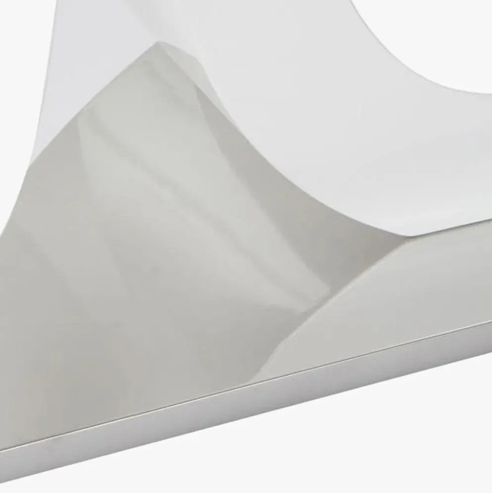 Mesa Jantar Vidro com Estrutura Branca | 160X90X75