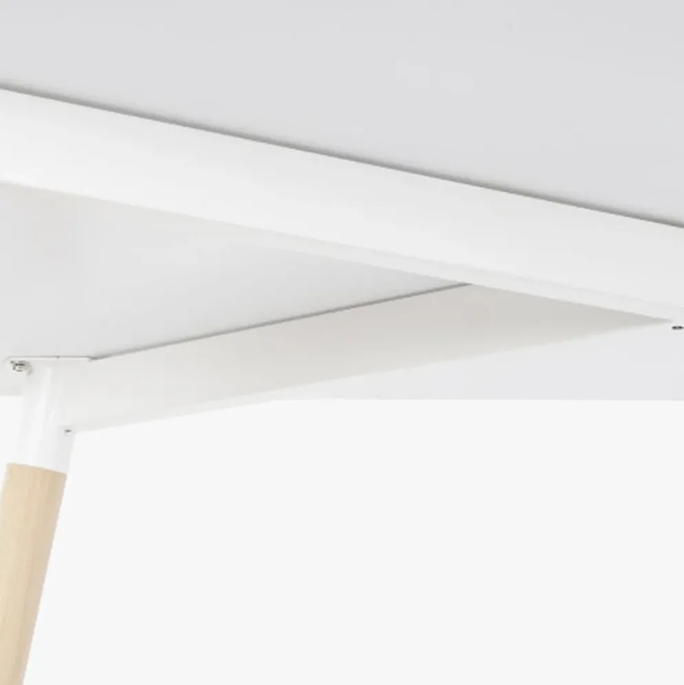 Mesa Retangular Branca Acabamento Bétula 120x80x74 EAMES