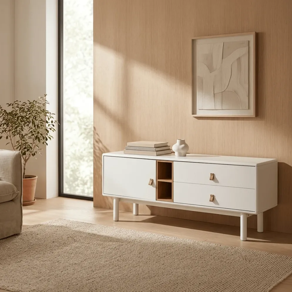 Móvel TV com Duas Gavetas e Uma Porta 140x40x55