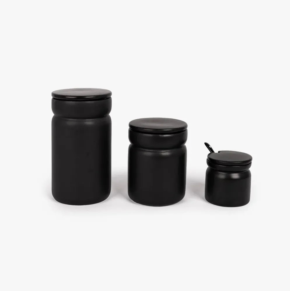 Pote grande em cerâmica preto