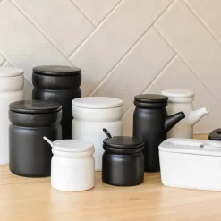 Pote grande em cerâmica preto
