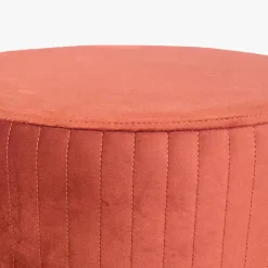 Pouf Tijolo de Veludo com riscas em dourado