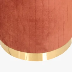 Pouf Tijolo de Veludo com riscas em dourado