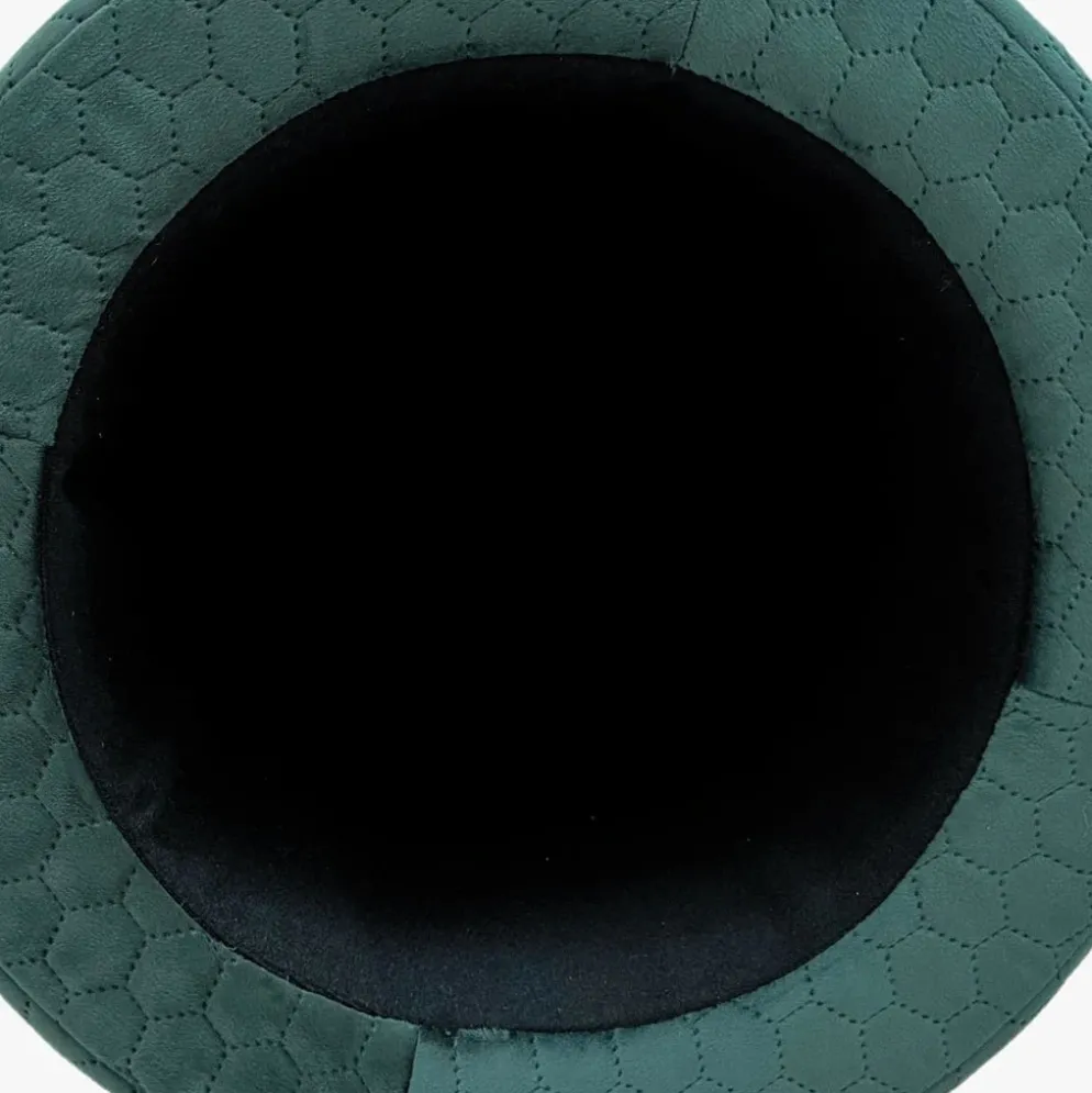 Pouf Verde Esmeralda de Veludo com padrão e arrumação