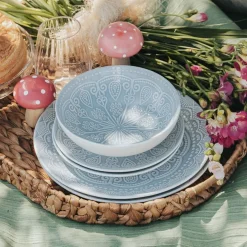 Prato de Sopa Mandalas Azul
