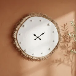 Relógio Branco com Palhinha 85x7x85