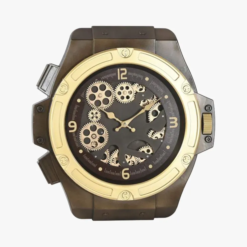 Relógio de Parede Pulso Dourado