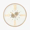Relógio Minimal Branco e Dourado 80x8x80