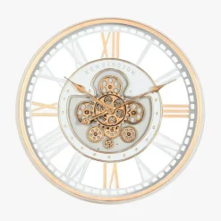 Relógio Romano Branco e Dourado 61x10x61