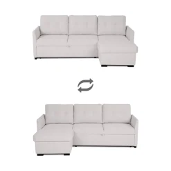 Sofá-cama com chaise longue reversível