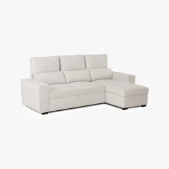 Sofá Cama com Chaise Longue Reversível e Encosto Reclinável