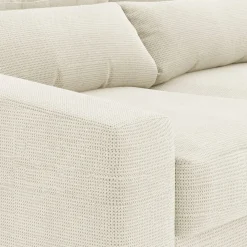 Sofá Cama com Chaise Longue Reversível, Assentos Deslizantes e Encosto Reclinável