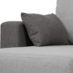 Sofá cama com chaise longue reversível e almofadas soltas