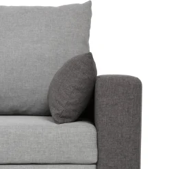 Sofá cama com chaise longue reversível e almofadas soltas