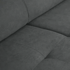 Sofá cama com chaise longue reversível, cabeceiras ajustáveis e dois pufes