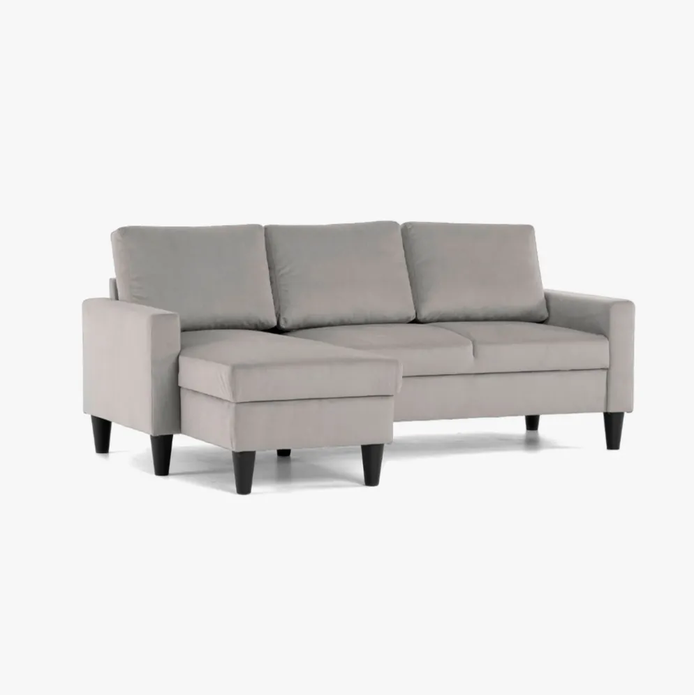 Sofá compacto com chaise longue reversível