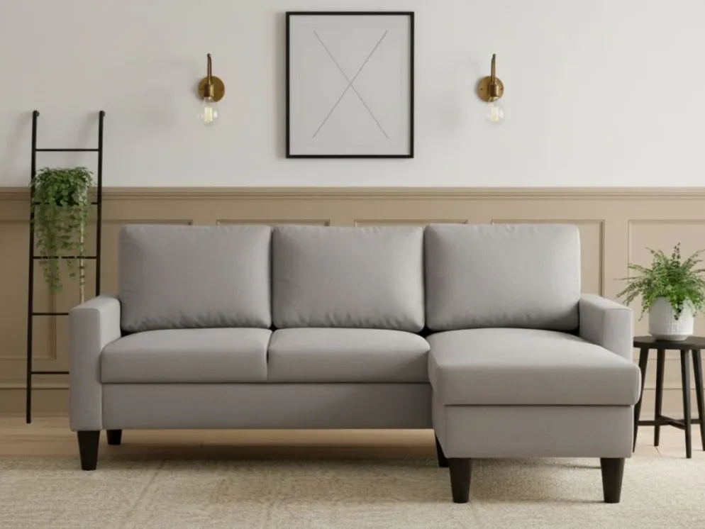 Sofá compacto com chaise longue reversível