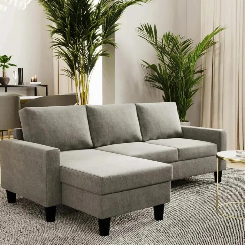 Sofá compacto com chaise longue reversível