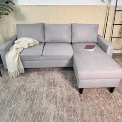 Sofá compacto com chaise longue reversível