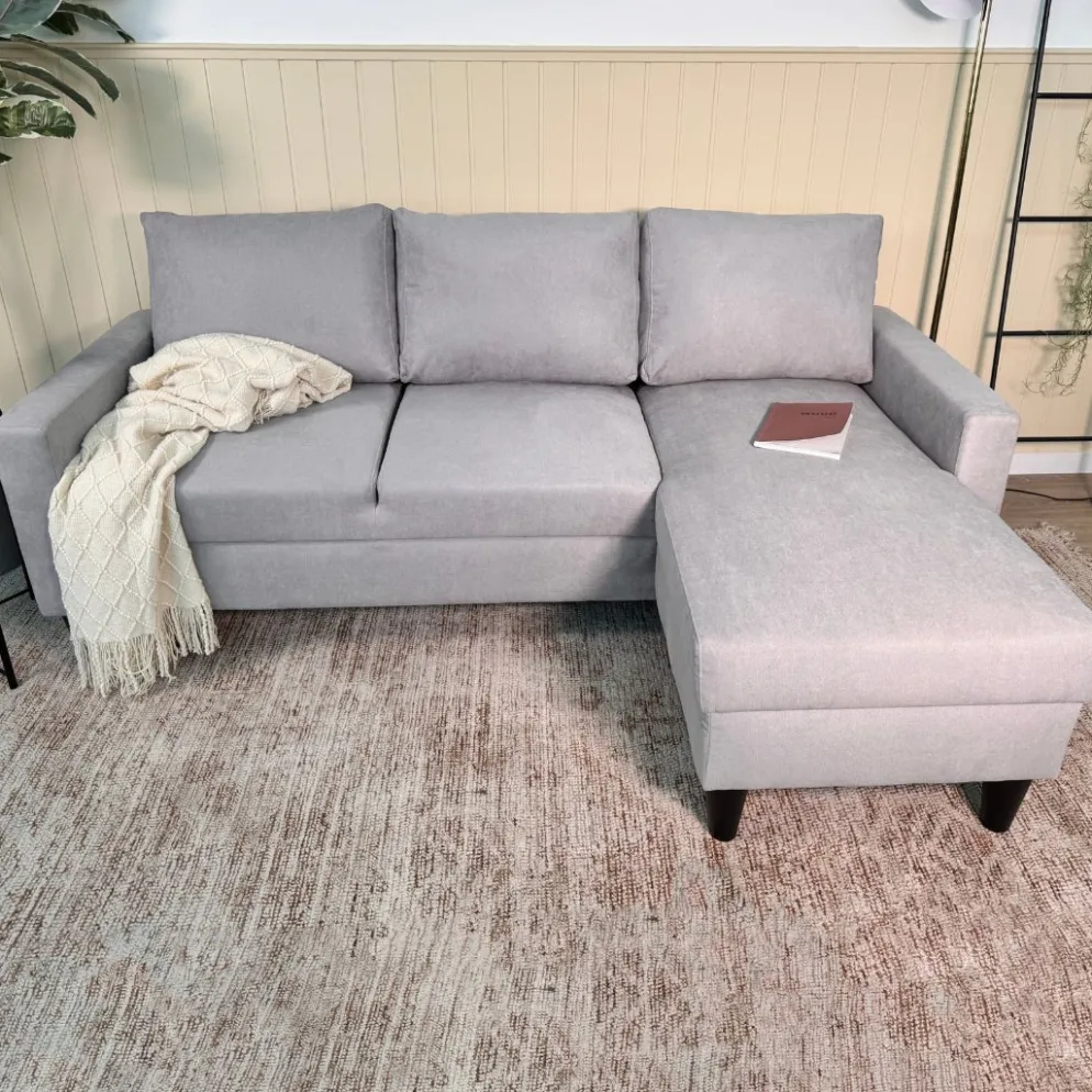 Sofá compacto com chaise longue reversível