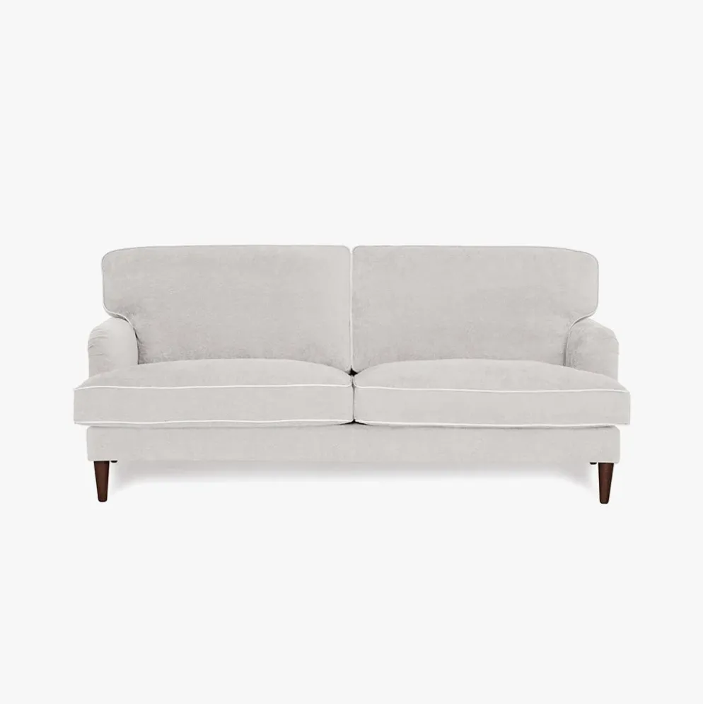 Sofá 3 Lugares Com Perfis em Bege 200x94x86