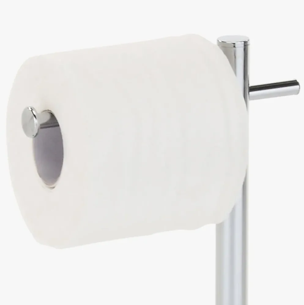 Suporte de Rolo de Papel e Escova WC Cromado