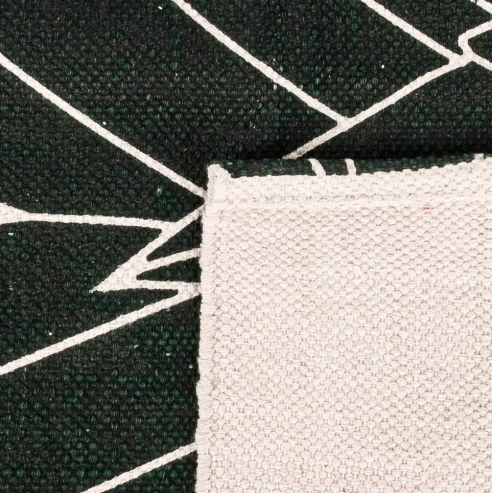 Tapete algodão folhas verde 170x240