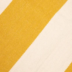 Tapete de algodão com riscas amarelo e bege 140x200cm