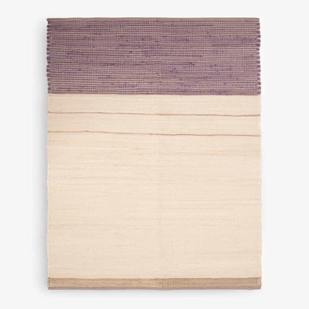 Tapete de Algodão e Juta Bege e Roxo 120x180