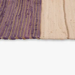 Tapete de Algodão e Juta Bege e Roxo 120x180