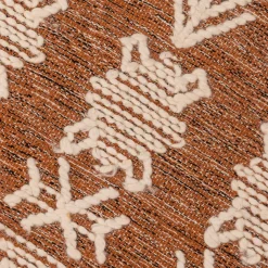 Tapete de Lã e Algodão Tribal Natural 70x150
