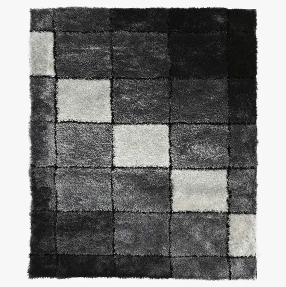 Tapete Quadrados Preto 160x230