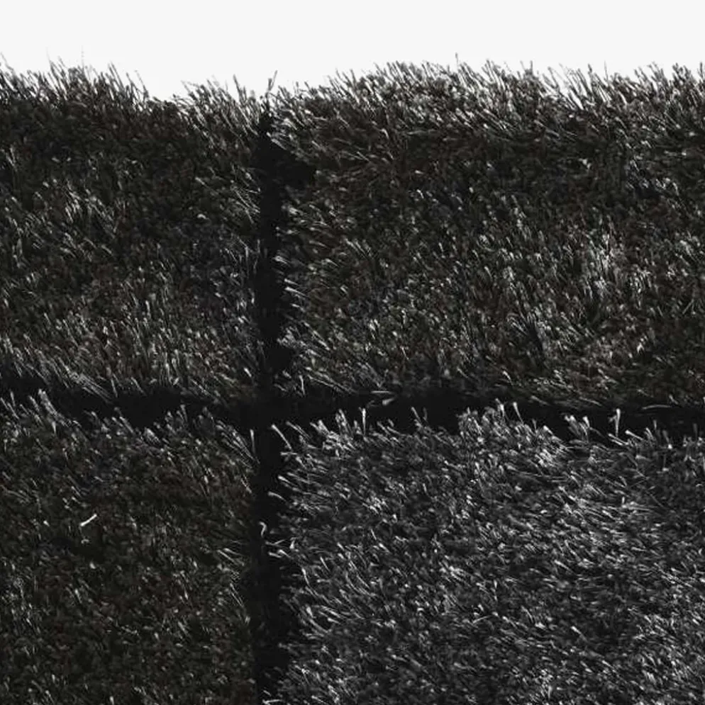 Tapete Quadrados Preto 120x180