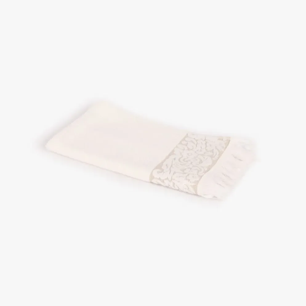 Toalha de Mãos Algodão Jacquard com Barra Floral 30x50 cm