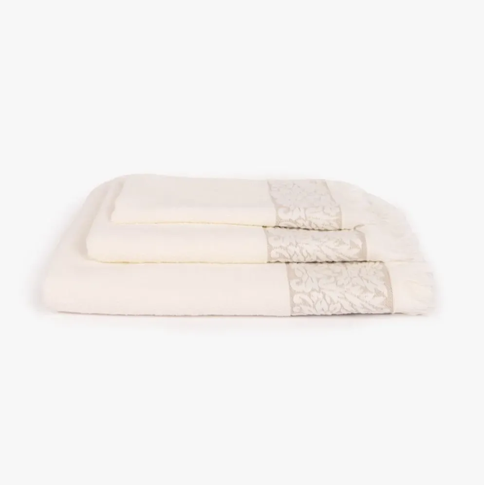 Toalha de Mãos Algodão Jacquard com Barra Floral 30x50 cm