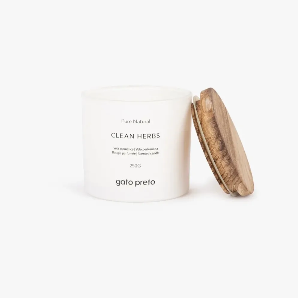 Vela Perfumada em Copo de Vidro Clean Herbs 250g