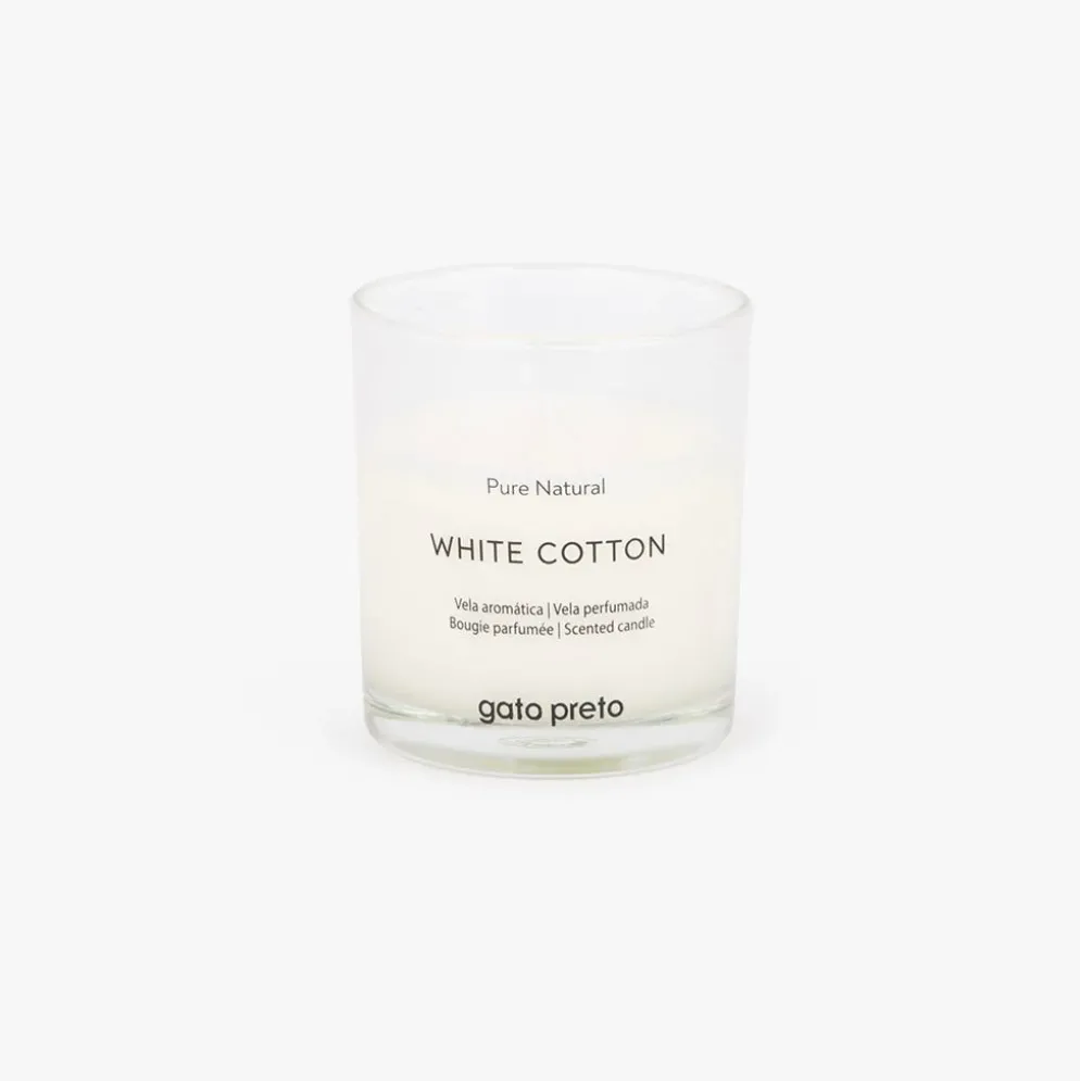 Vela Perfumada em Copo de Vidro White Cotton 160g PURE NATURAL